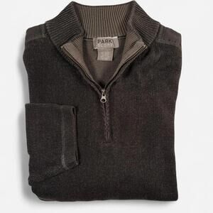 Park Slope Half Zip Sweater Men’s XXL Cotton Blend w Shoulder Patches